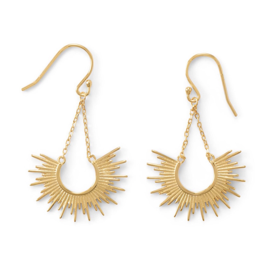 Shine On 14 Kt Gold Plated Sunburst Necklace